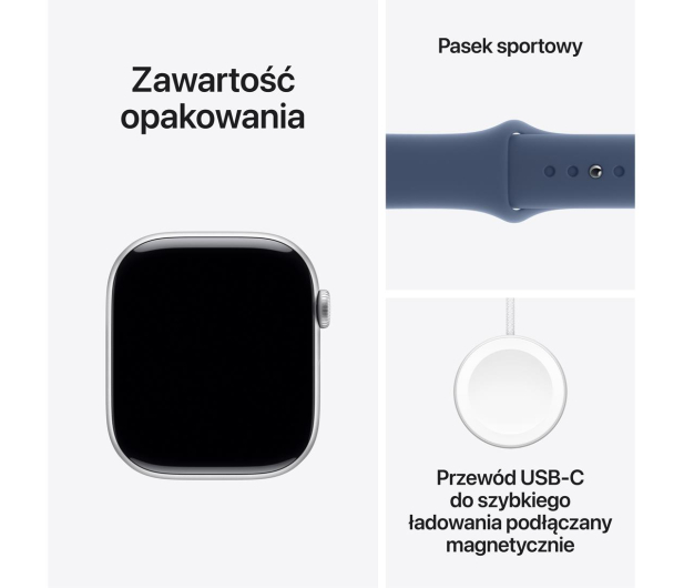 APPLE Watch 10 GPS + Cellular 46mm koperta z aluminium (srebrny) + pasek sportowy rozmiar S/M (denim) - 1278180 - zdjęcie 9